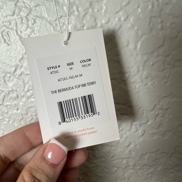 NWT Andie Swim The Bermuda Top Rib Terry in Neon Lemon - Picture 7 of 7